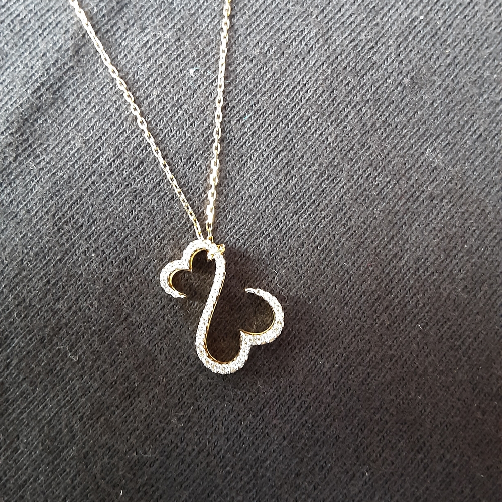 Kay Jewelers 14K Gold And Diamond Open Heart Necklace Jane Seymour Collection